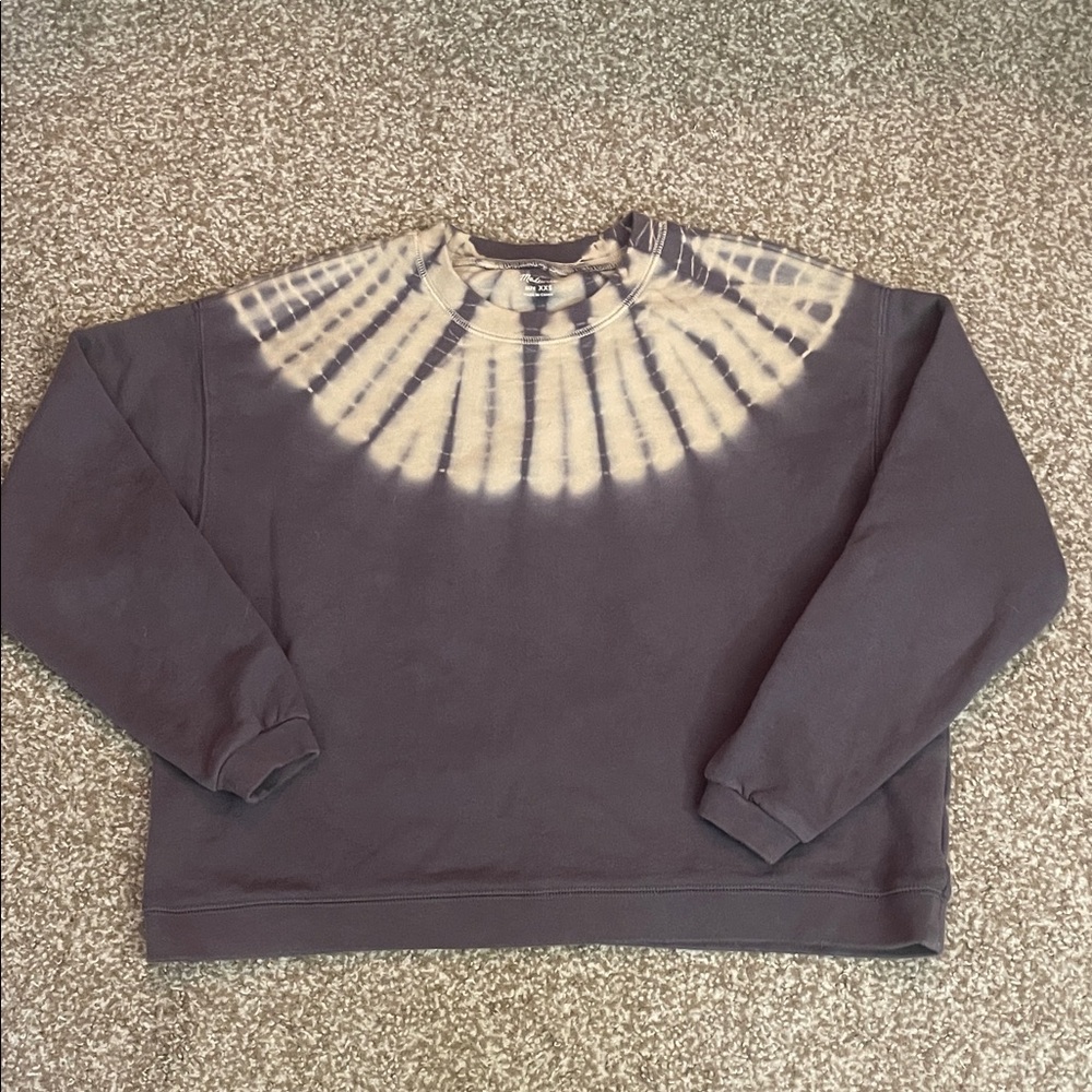 Madewell Tie-Dye Crewneck Terrycloth Cropped Sweater